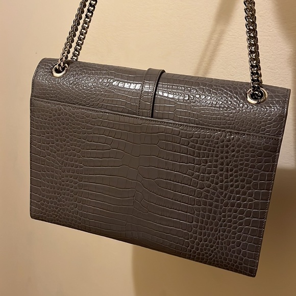 YSL Grey Croc Embossed Bag - Picture 8 of 17